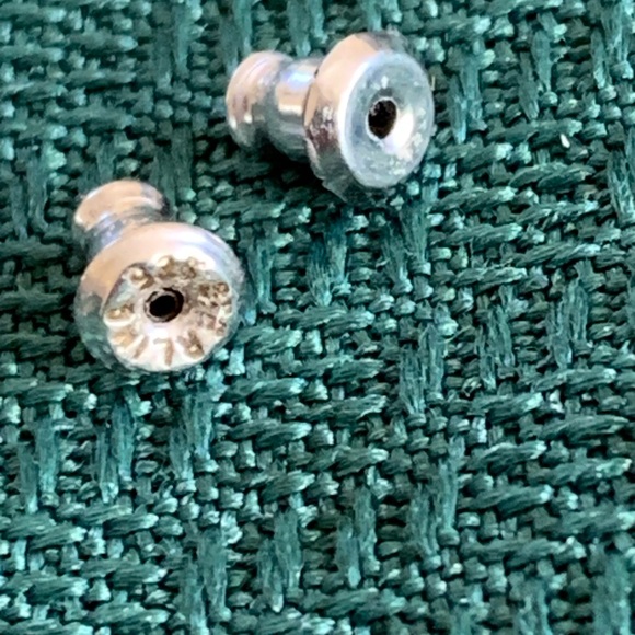 Elle Sterling Silver 925 Cubic Zirconia Stud Earrings Ruby gem Back 3.5 grams - Picture 5 of 9